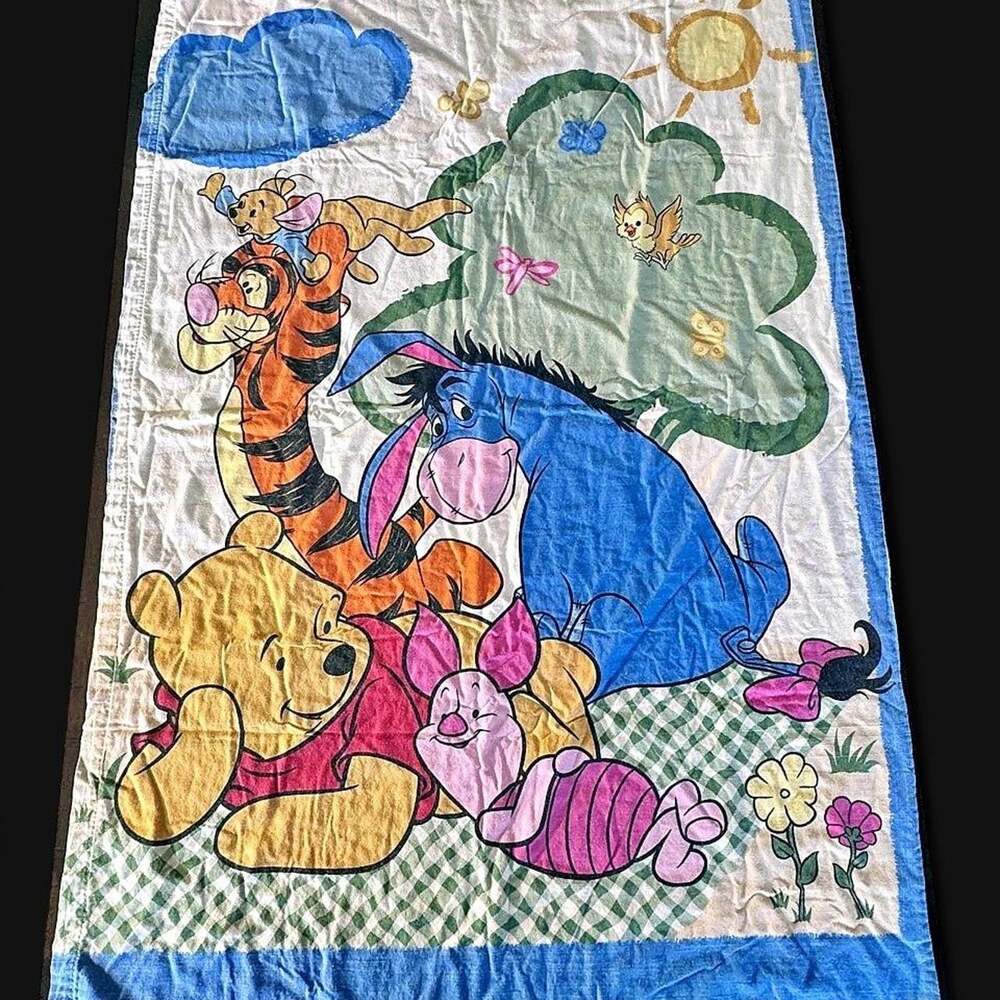 Vintage Pooh And Friends Tigger Piglet Eeyore Roo Clouds Panel Springs Industrie